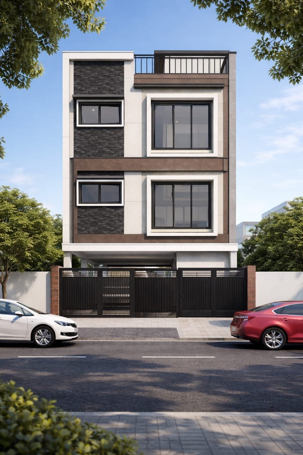 Modern 3-Storey House Render